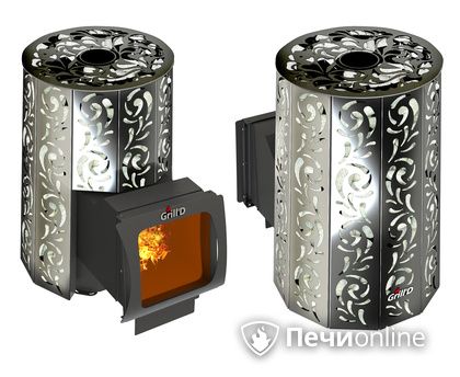Дровяная печь-каменка GrillD Violet window long Max Жадеит 100 в Тавде