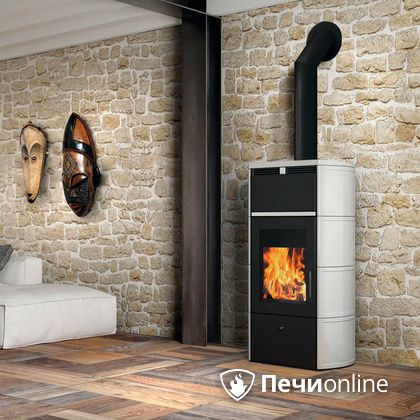 Печь-камин Edilkamin Flamma 24 kw V.A. Bianco Panna с Т/О в Тавде