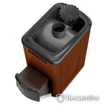 Дровяная банная печь TMF Ангара 2012 Carbon с закрытой каменкой дверь антрацит терракота в Тавде