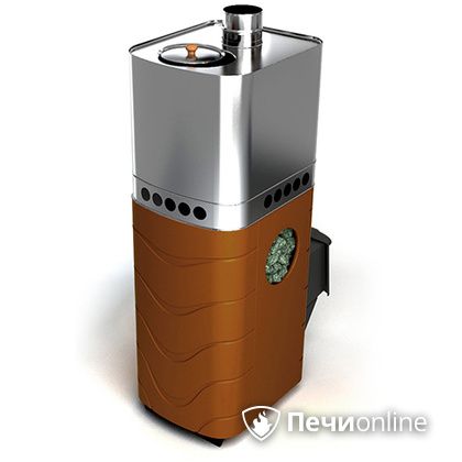 Дровяная банная печь TMF Бирюса 2013 Carbon терракота с закрытой каменкой в Тавде